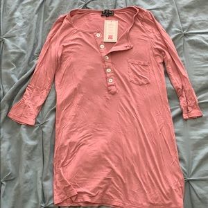 NWT Pink Henley Top